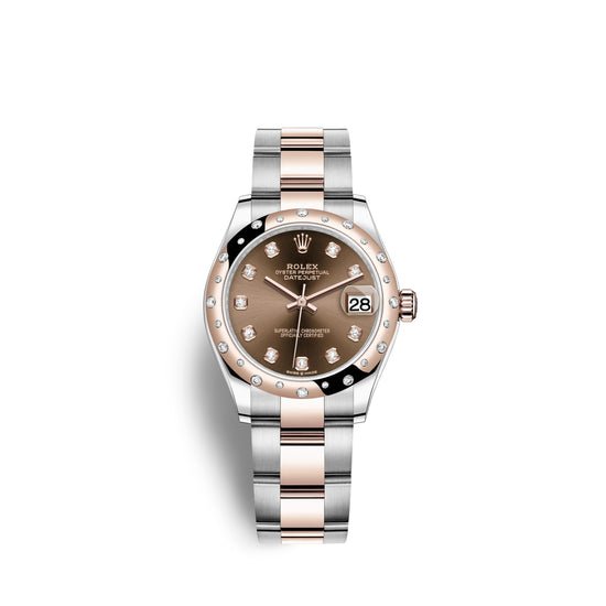 Rolex Replica Watch Datejust 31, Oystersteel, 18kt Everose Gold and diamonds, 278341RBR-0027