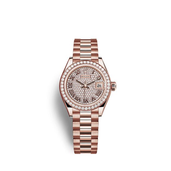 Rolex Replica Watch Lady-Datejust 28, 18kt Everose Gold and diamonds, 279135RBR-0021
